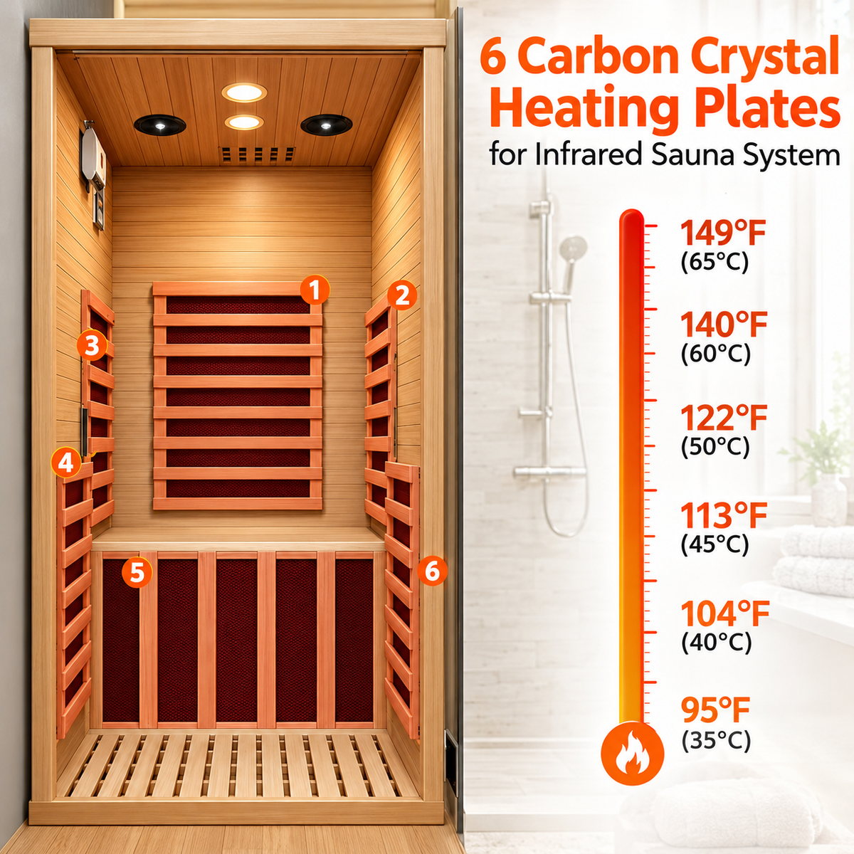 Halo Senses 1-2 Person Indoor Infrared Sauna – Premium Wooden Home Sauna with Glass Door